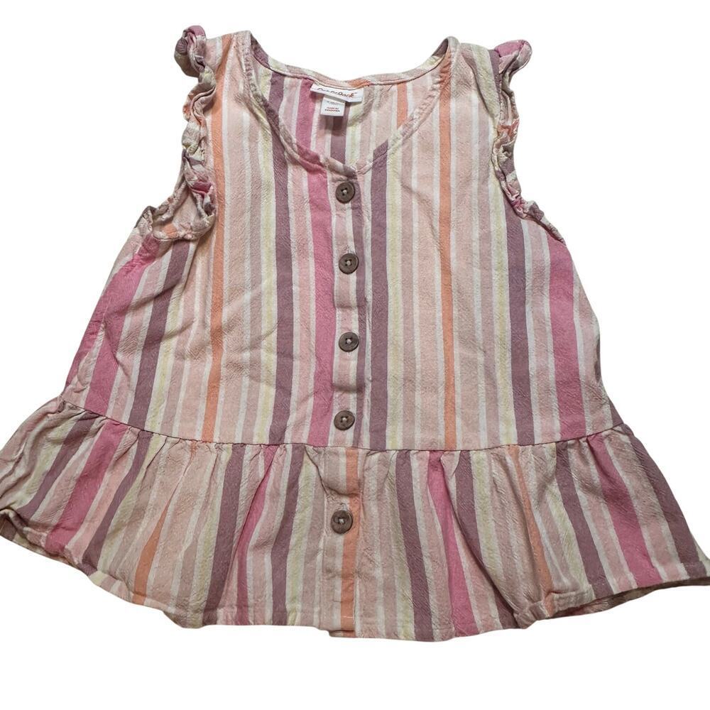 Girl's Striped Button Front Sleeveless top sz S (6/7)